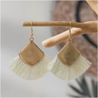 Woven Earrings Fashion Personality Colorful Fringe Exaggerated Earrings for Women 
