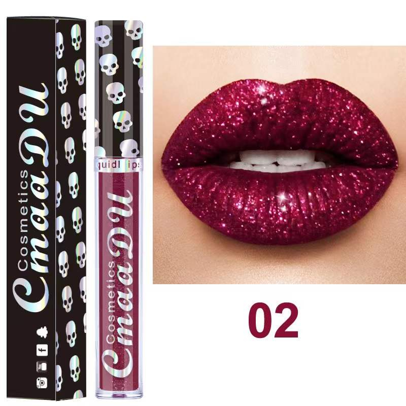 CmaaDu Diamond Liquid Lipstick 8 Color Shiny Metal Color Lip Gloss Waterproof Lasting Lips Makeup Cosmetic for Women Beauty