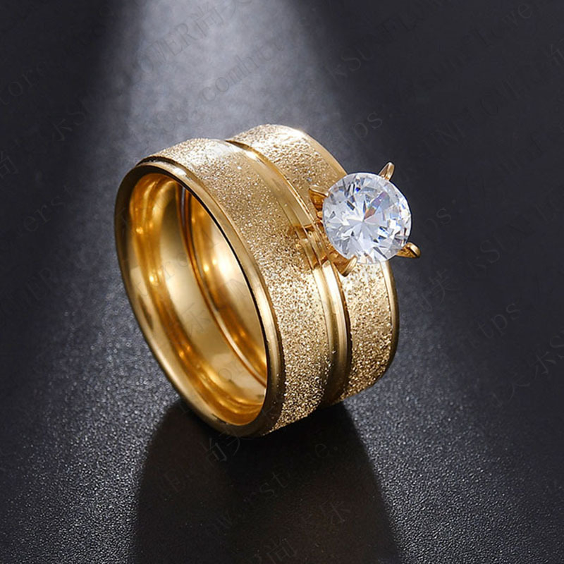 AKAKD European and American couple rings sandblasted zirconia wedding rings Amazon hot selling models in stock
