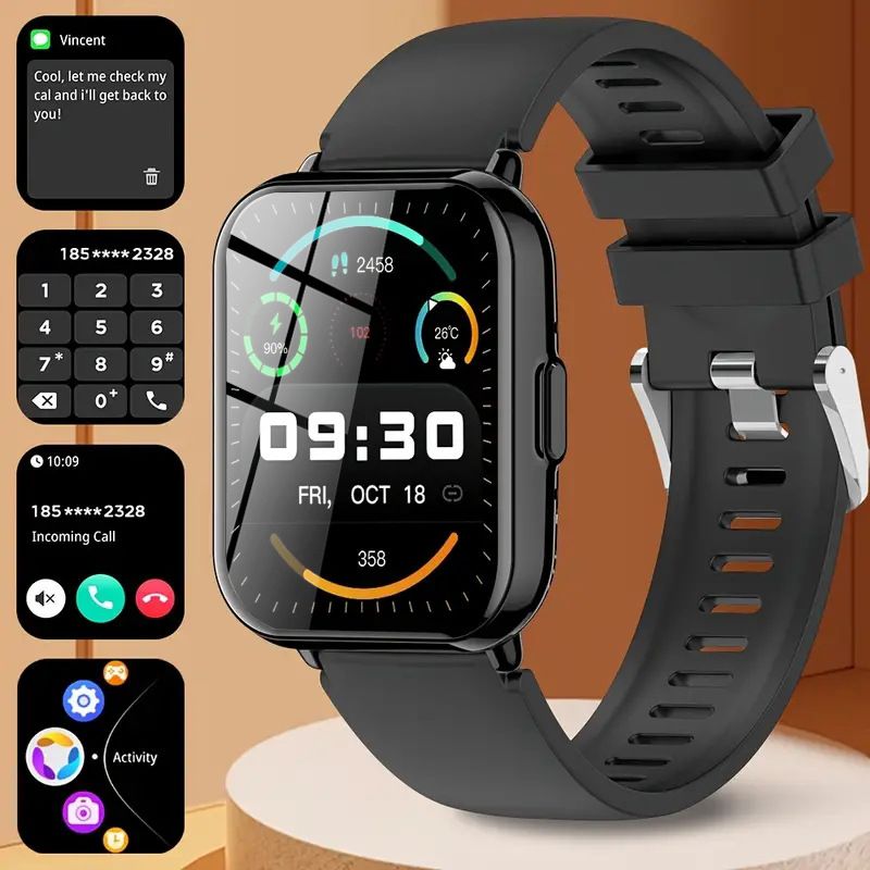 - Men's Smart Watch with Dynamic Island, Heart Rate Blood Pressure Sleep Blood Oxygen Monitoring, Multiple Sports Modes, Step Count & Ultra Long Battery Life