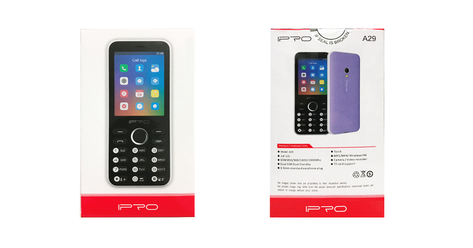 IPRO A29 2.8" 1400mAh Battery MP3 Player Dual SIM Flashlight inteligente Celulares 2G Celular Feature Phone