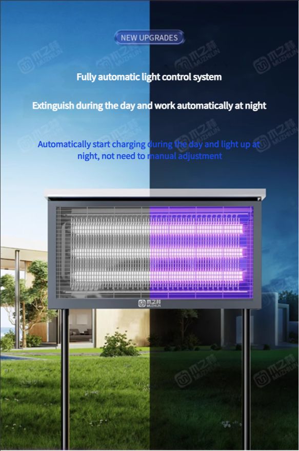 Solar-powered mosquito-killing lamp, outdoor courtyard and garden, outdoor waterproof fly-killing lamp, mosquito-repelling, camping, orchard, insect trapping and killing wonder