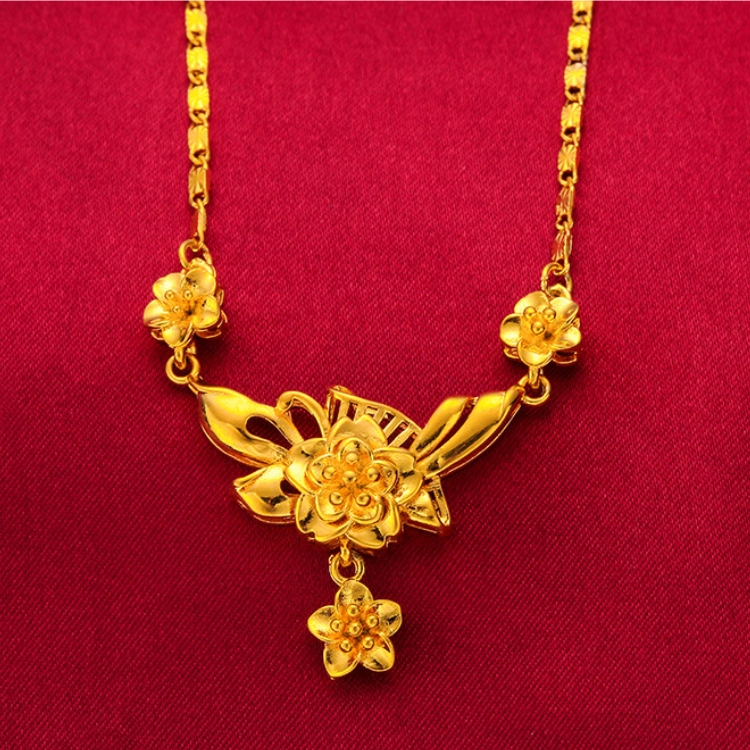 Gold necklace female jewelry Multi layered flowers CRRSHOP women lover fashion trend Christmas gift