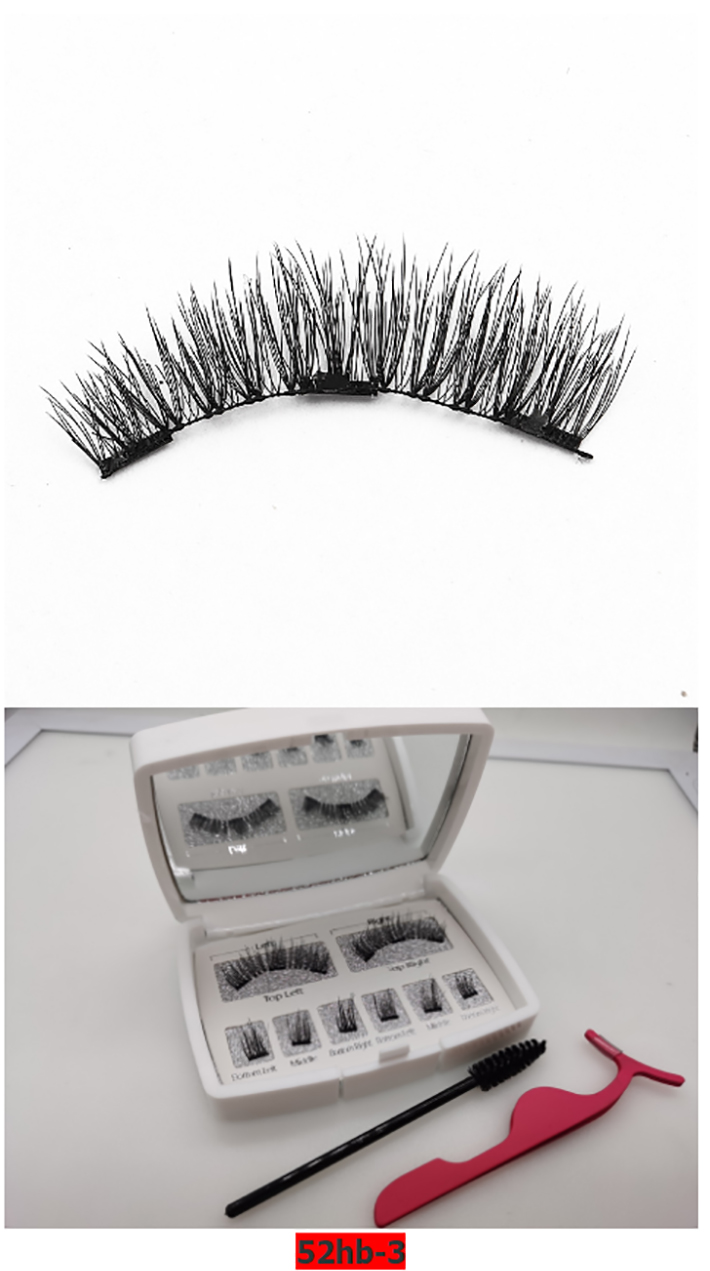 Dual Magnetic Eyelashes, Natural Outer Wing Magnetic Lashes, No Glue, 0.2mm Ultra Thin Magnet, Resuable & Light 3D False Lashes