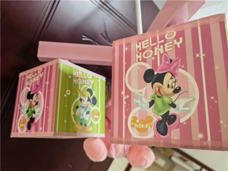 Square Droplight Ceiling Lamp Mickey Mouse Little Bear Pendent Light E14 4*40W MAX 