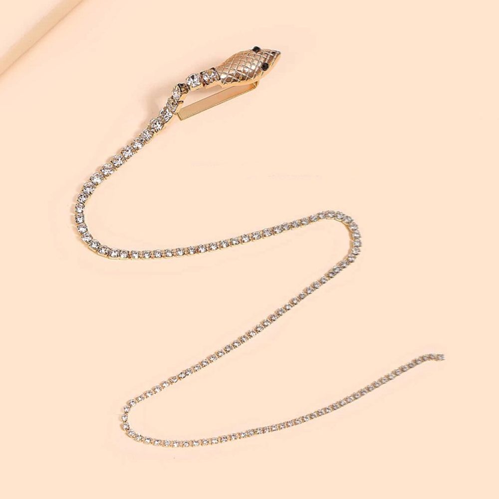 Explosive braided hair rhinestone chain hair accessories wholesale snake shaped dirty braid accessories braided hair clip high-end ponytail