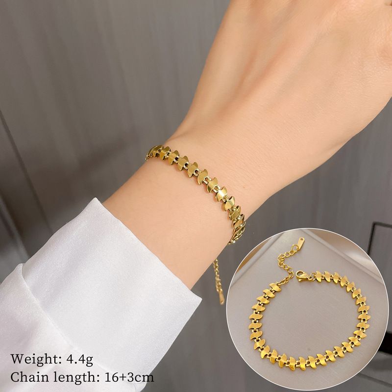 Ins Cool Arrow Shape Link Titanium Steel Bracelet, Adjustable Retro Chain Wristband, Waterproof Anti-Tarnish Stainless Steel Jewelry, Minimalist Trendy Accessory Friendship Gift for Women
