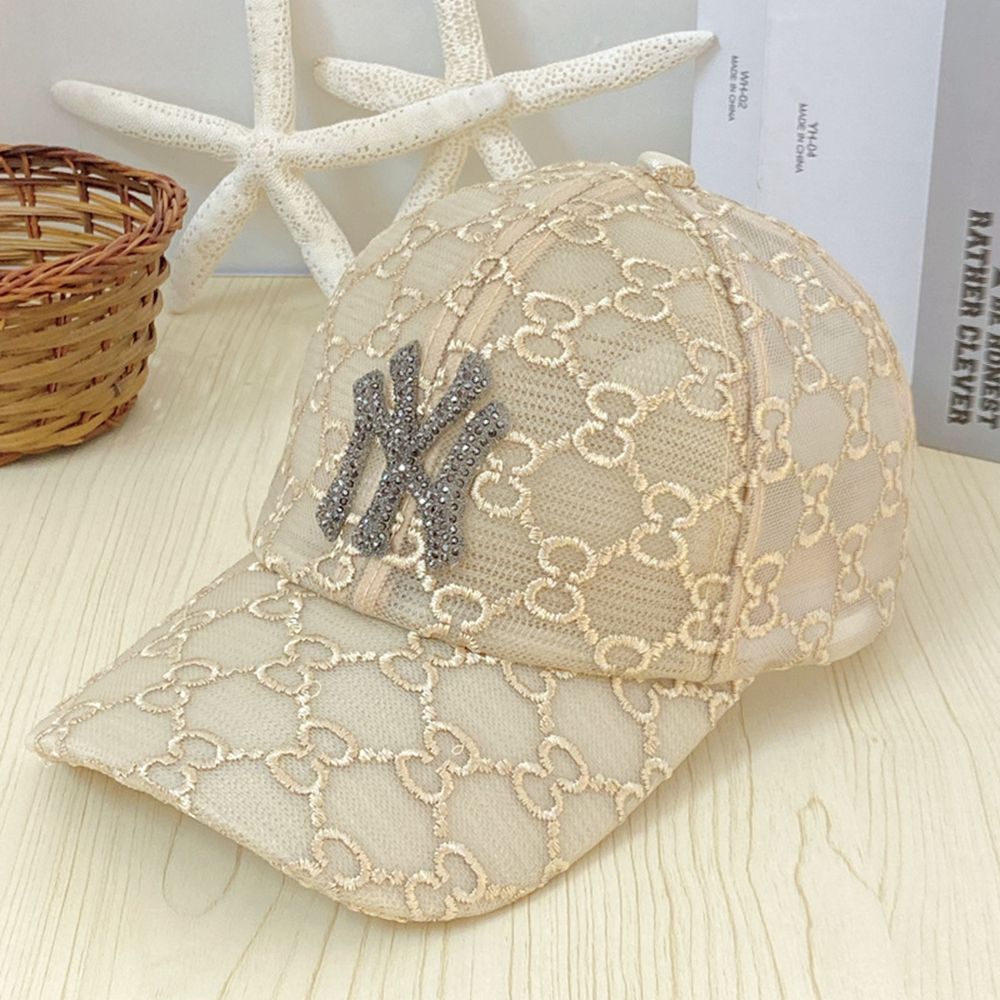 Summer thin lace duckbill cap women's embroidered flower mesh breathable baseball cap Korean version trendy sun protection hat