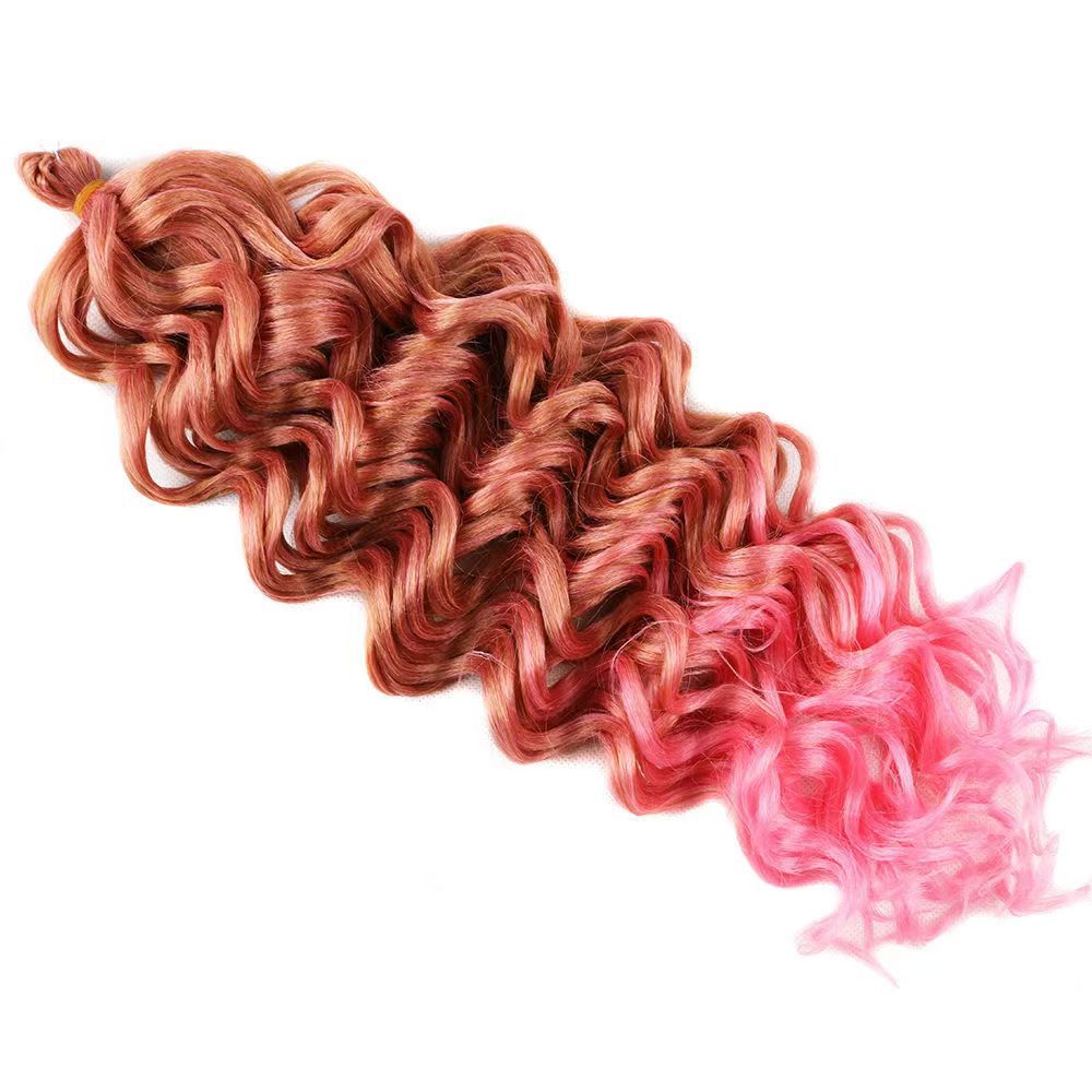 Wig Latin American curly wig big curly Hawaiian curly crochet braided fluffy gradient color hair extension water ripple wave curl