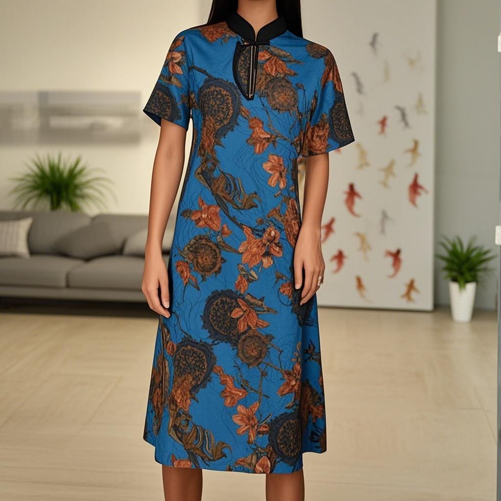 92% Silk Printed Women's Dress
