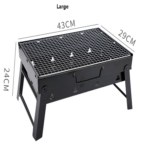 kz003 Portable Foldable BBQ Grills Patio Barbecue Charcoal Grill Stove Stainless Steel Outdoor Camping PicnicL