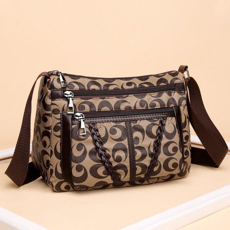 Soft Leather Crossbody Bag For Middle-aged Women, Large Capacity Fashion Ladies Shoulder Sling Bag Daily Handbag
