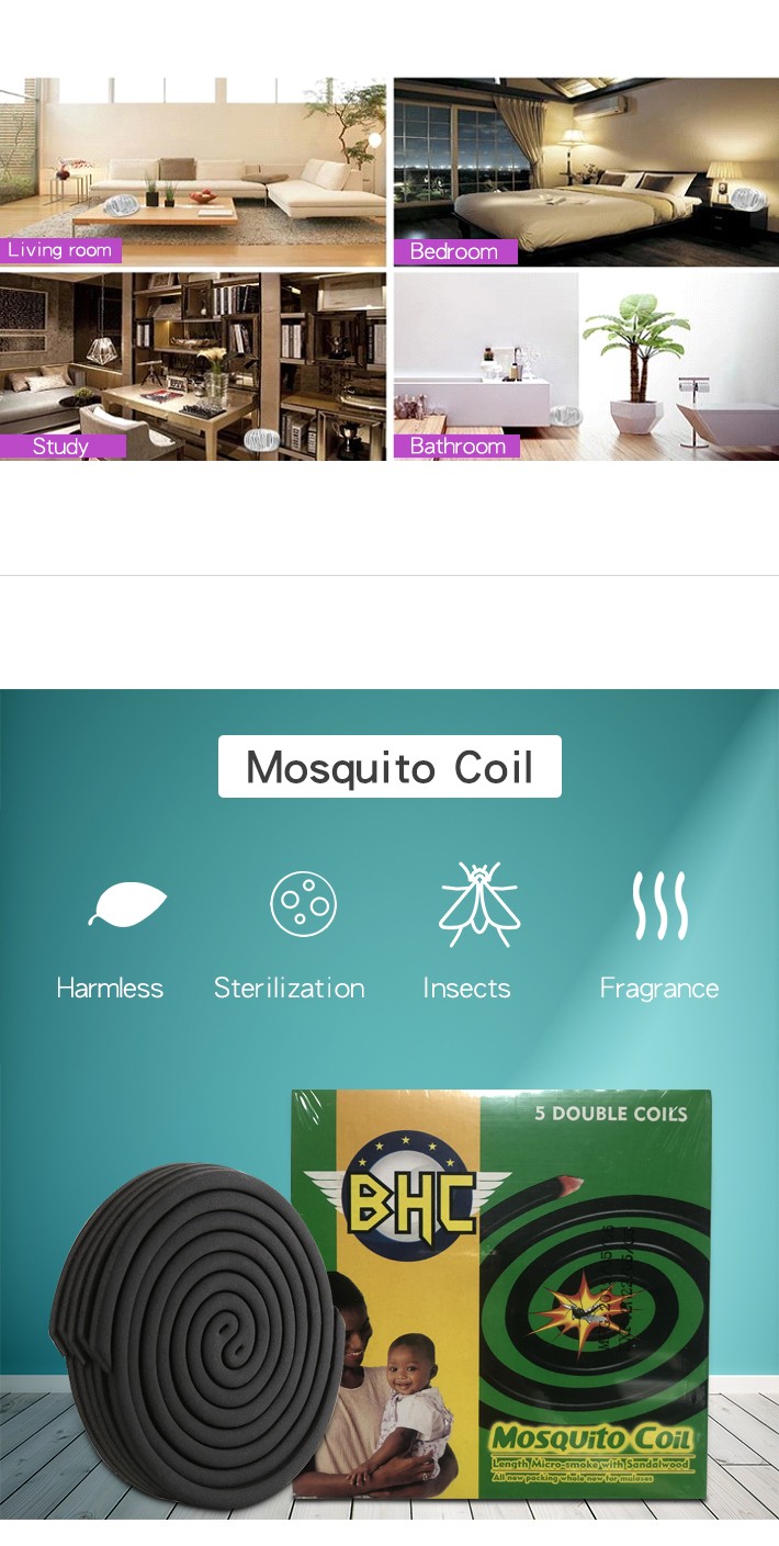 BHC Mosquito Repellent Coils with Harmless Micro-smoke Incense for Home,Camping,Outdoor;Outdoor Use(10 coils and 1 Coil Stand/Pack)