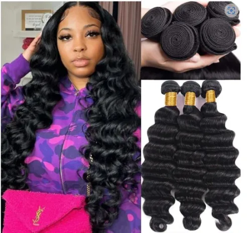 Hot African hair set NIZ packet Body hair 6 bundles with 4x4 T closure Brazilian human hair TospinoMall online shopping platform in GhanaTospinoMall Ghana online shopping