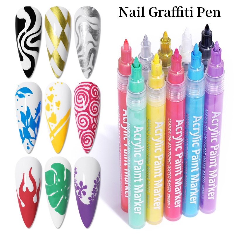 Gecheer 16Pcs Nail Art Pen Set 3D Nail Polish Pen Nail Art DIY Polish Pen -  Walmart.com