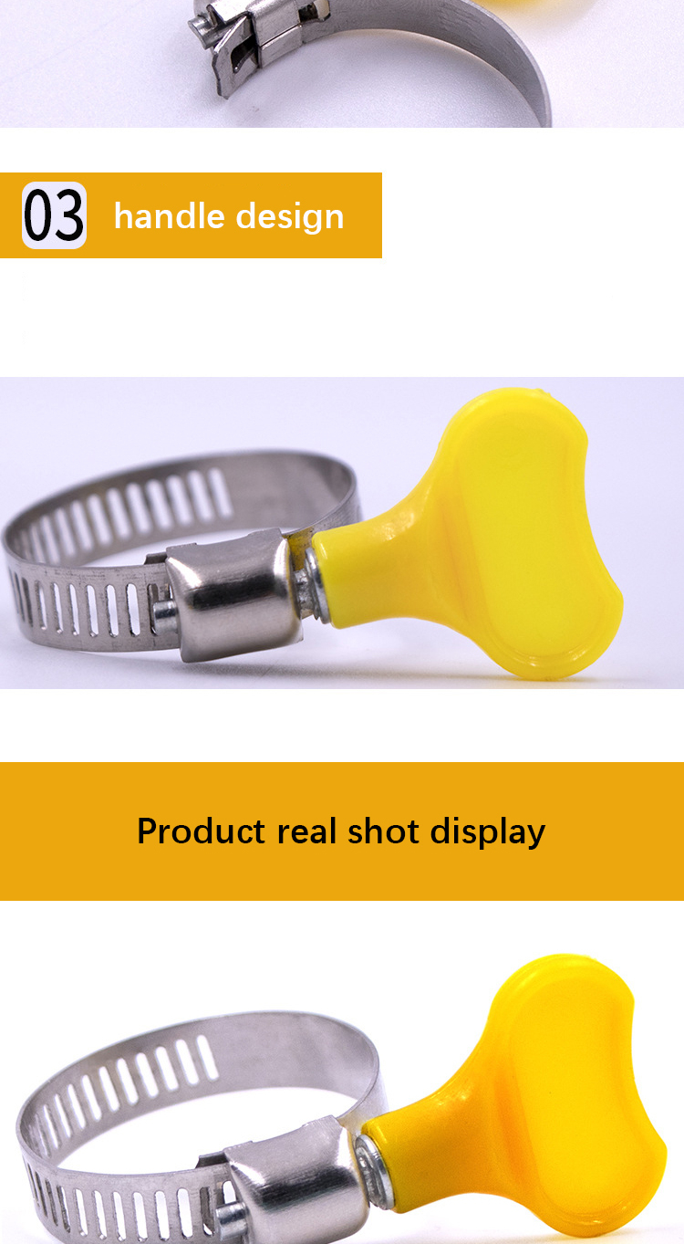 12pcs Automobile oil pipe hose clamp plastic handle hose clamp stainless steel hose clamp clamp buckle water pipe clamp leather pipe buckle clamp gas pipe hose clamp