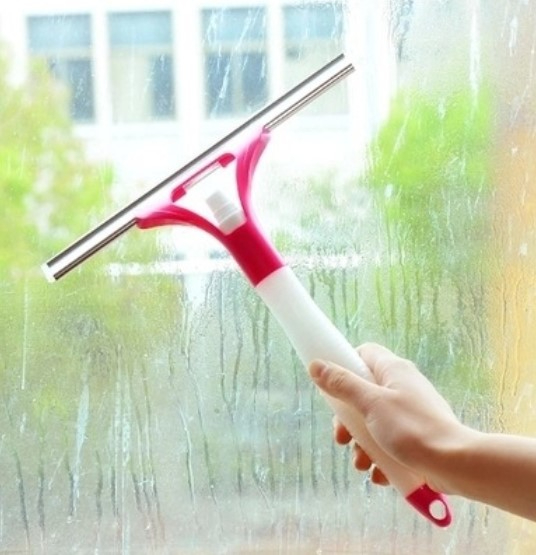 Double-sided spray glass scraper 2-in-1 window cleaner window cleaning tool artifact toilet floor scraping floor scraper