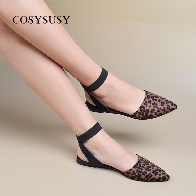 Summer leopard print flat sandals new European and American style mother shoes low heel baotou single shoe woman CWC001