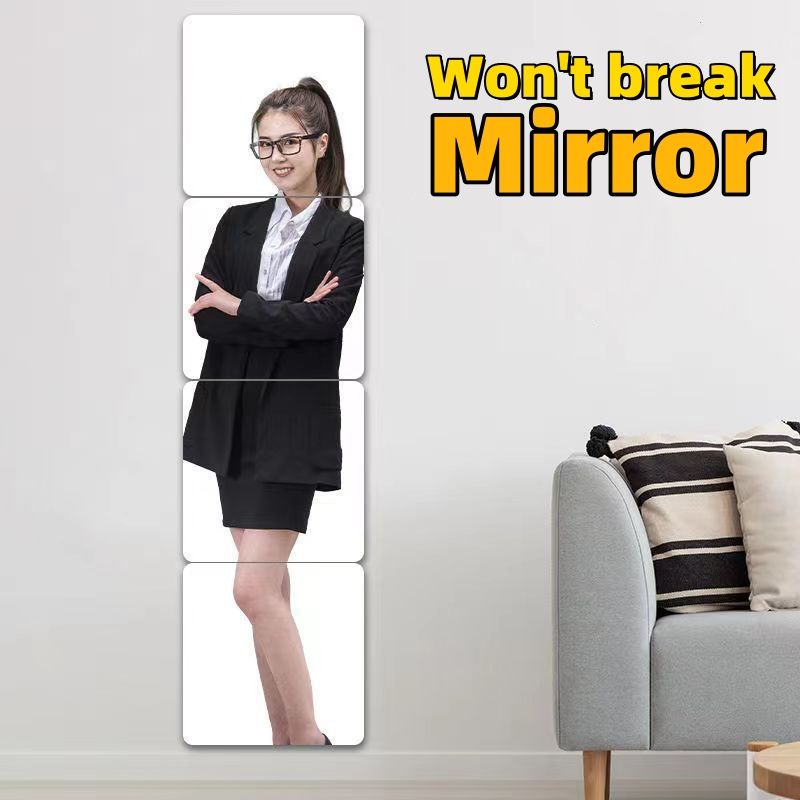 Full body mirror，Wall mounted self-adhesive soft mirror ，No punching required，makeup mirror，with adhesive backing 