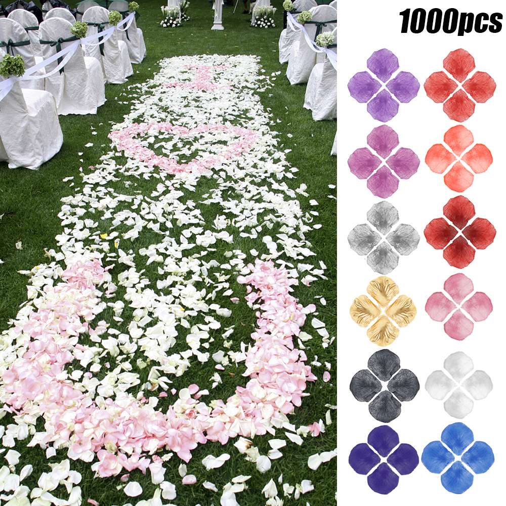 HBDZ 1000 Piece Silk Artificial Rose Flower Petals Wedding Aniversario Party Supplies Decoration Accessories Home Decor
