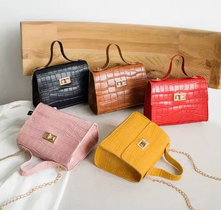 Crocodile Mini Handbag for Women Fashion Designer Chain Strap Crossbody Purse Single Handle PU Lining for Spring Summer Dress