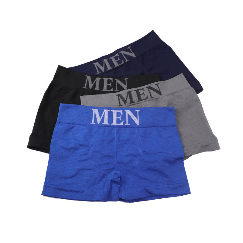 men's boxer underwear stretch breathable cotton panties sports fitness jogging shorts fitness boy shorts  4pcs set