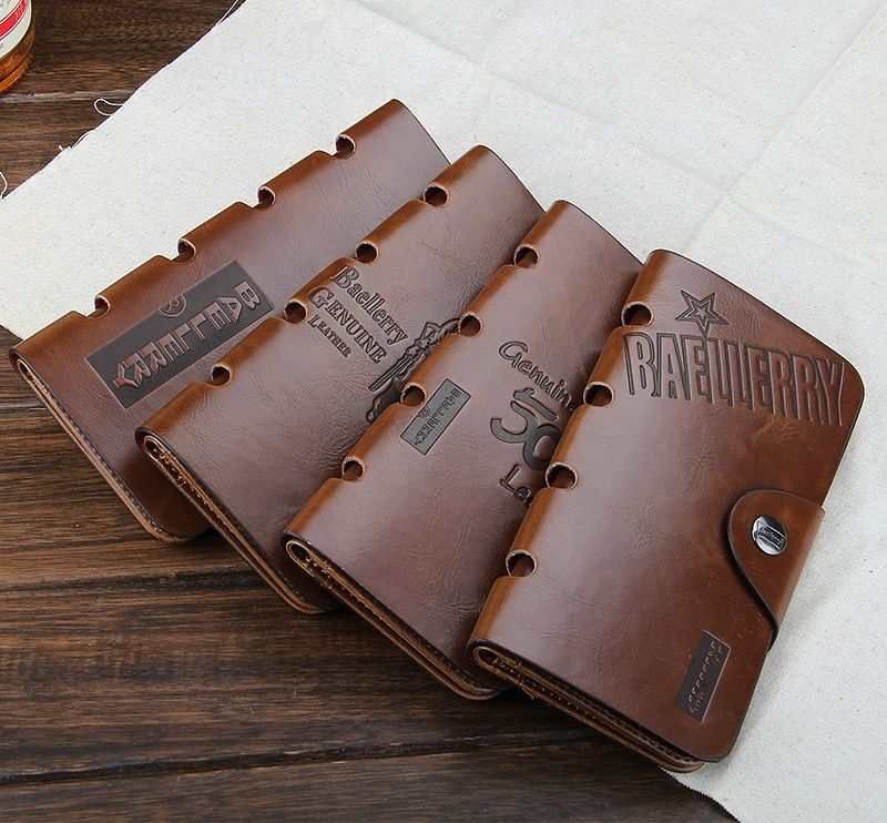 New Vintage Crazy Horse Leather Wallet, Trifold Card Holder, Long Wallet for Men