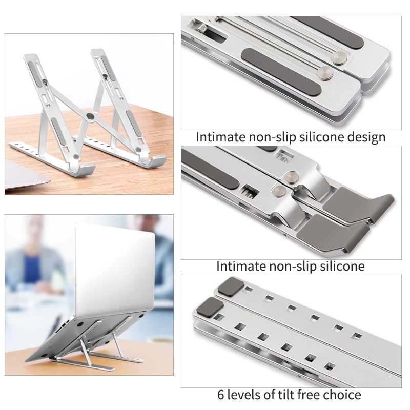 Portable Laptop Stand Aluminium Foldable Notebook Support Laptop Base Macbook Pro Holder Adjustable Bracket Computer Accessories