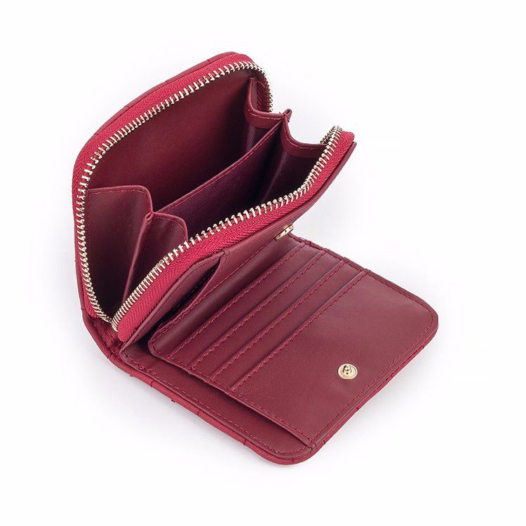 Women Short Wallets PU Leather Female Plaid Purses Nubuck Card Holder Wallet