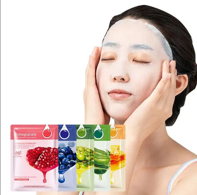 "Discounted: Defective Beauty Facial Sheet Mask Bundle - Moisturizing, Nourishing, and Whitening (Aloe, Honey, Olive, Pomegranate, Cucumber, Blueberry) - 30g/Sheet"(Read Product Description)

