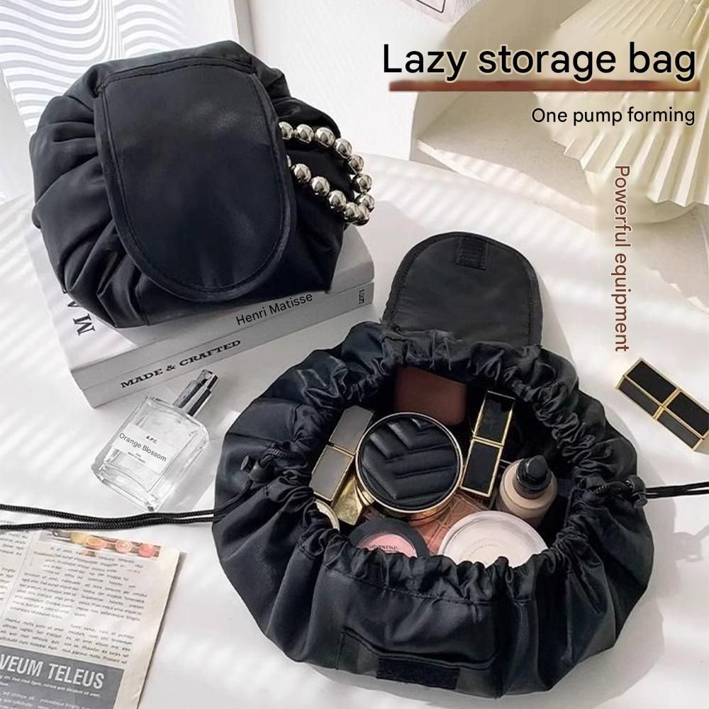 Women Lazy Makeup Bag Portable Travel Toiletry Bag Drawstring Pouch New Large Capacity Drawstring Storage Bag
