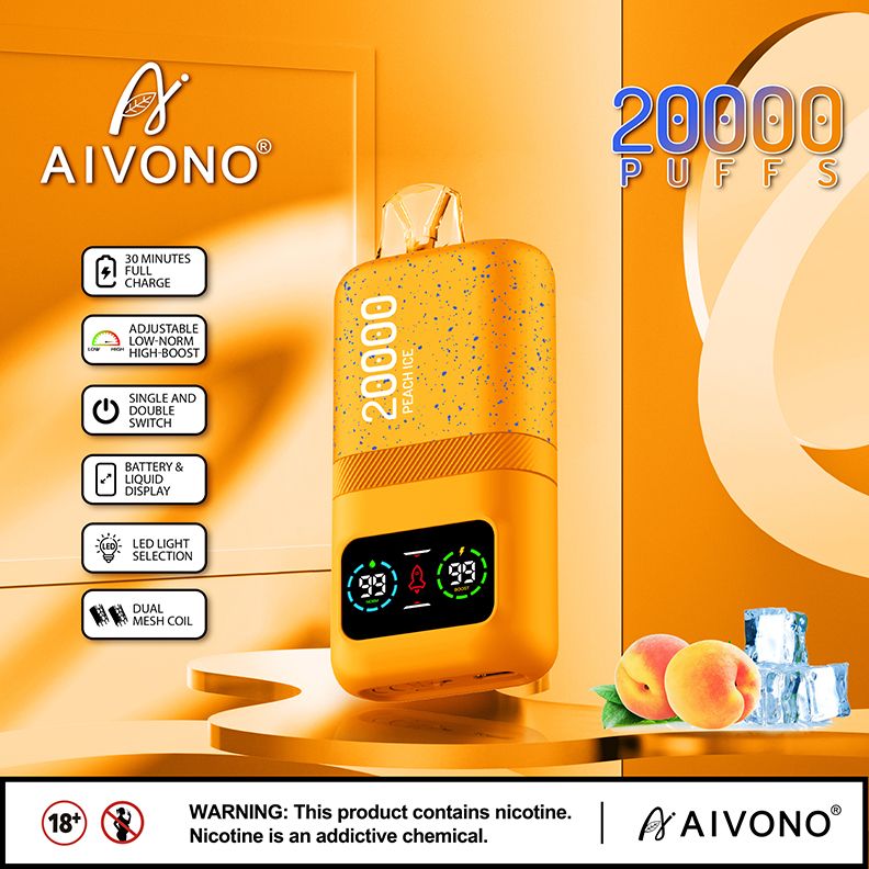 10 pcs 20K Vape-20000 puffs Vape Disposable e-cigarette Puffs 5% or 2% 20000 puffs Cool Mint OEM 600~25K PUFFSPeach ice