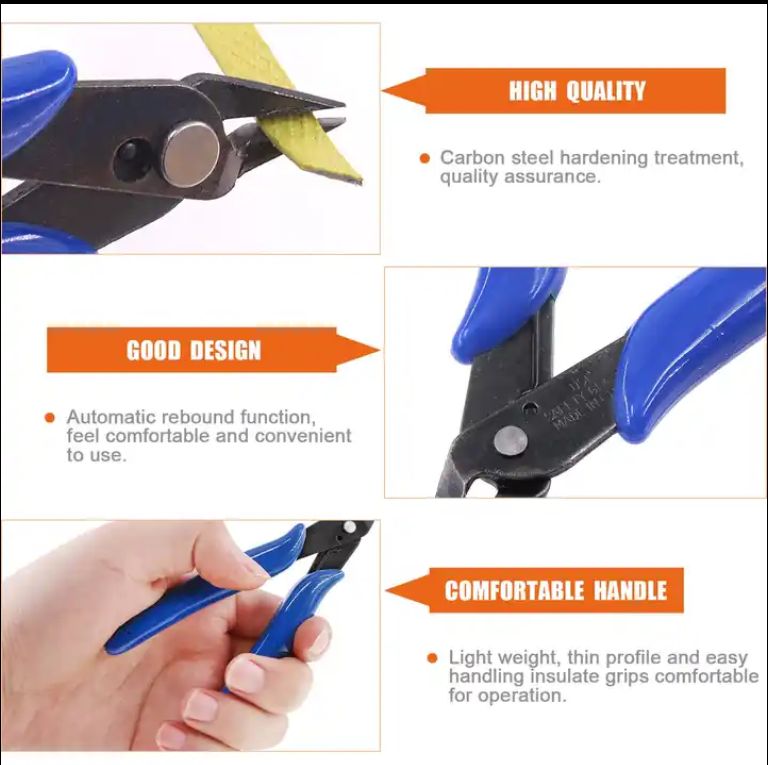 5 Inch Micro Wire Flush Cutters, Precision Plastic Model Flush Cutter Side Cutting Pliers