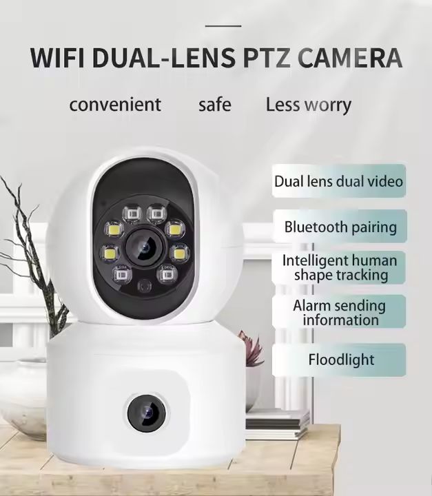 Indoor Pan/Tilt Smart Security Camera, 1080p HD Dog-Camera,2.4GHz with Night Vision,Motion Detection for Baby and Pet Monitor, Cloud & SD Card Storage, Works with Alexa& Google Home (EC70), White