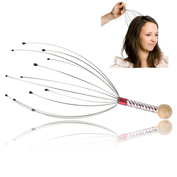 C178 1PC Octopus Head Scalp Relaxation Massage Pain Relief Body Massager Stress Release Relaxing Claw Metal Massager Device Unisex