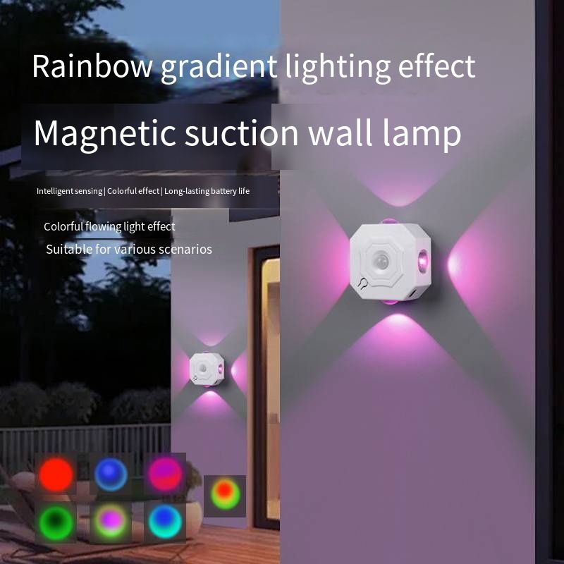 Surface Mounted 4 Cat Eyes Wall Lamp LED Three Color Changing Light PIR Human Body Induction Decorative Light for Corridor Hallway Bedroom Bedside Staircase