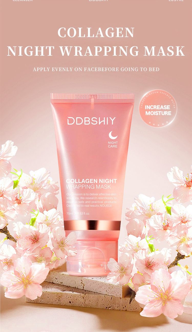 Cross border Amazon Human Skin facial mask Triple Collagen Moisturizing Brightening Skin Tone Transparent Smear facial mask
