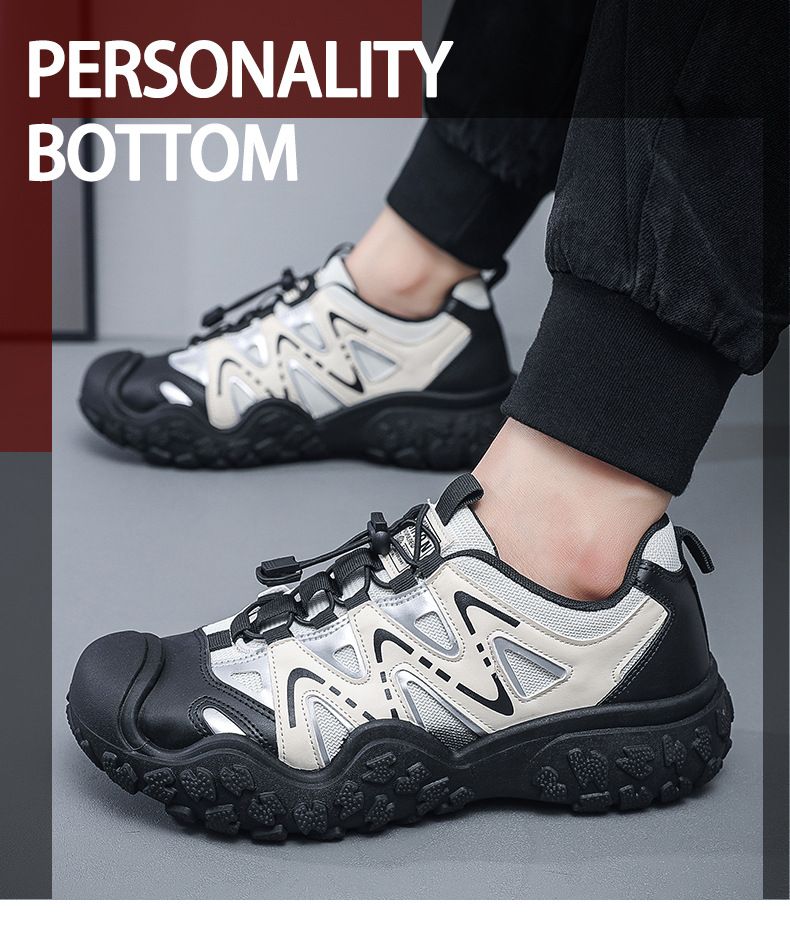 2024 autumn new men's shoes Korean version of fashion shoes Pop shoes casual shoes outdoor mountaineering men's sports shoes 075