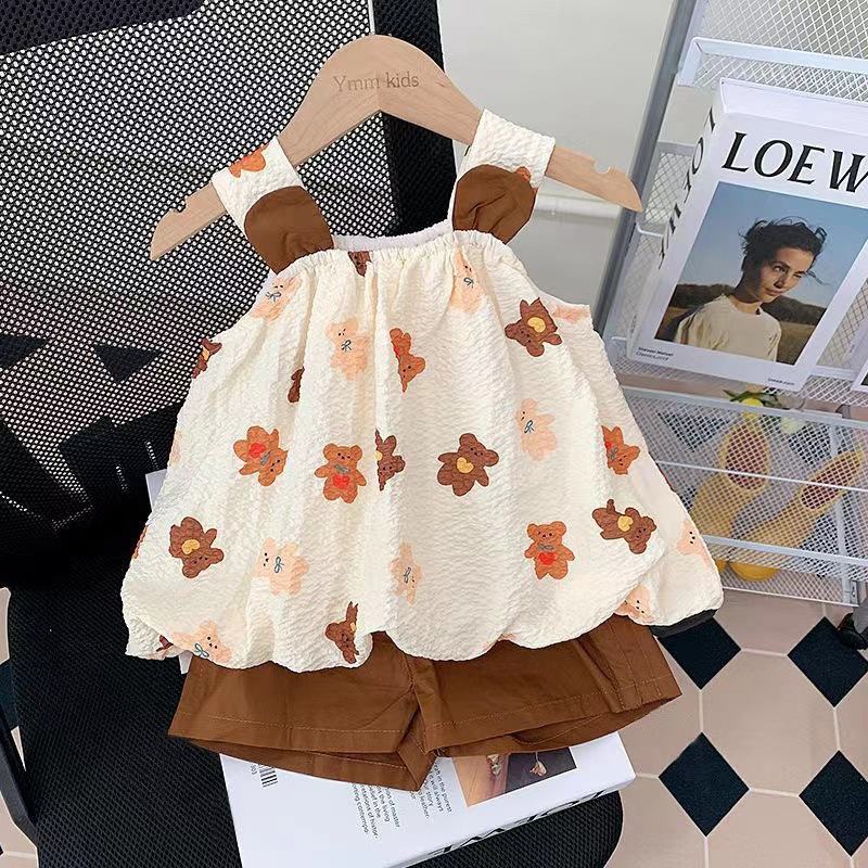 Girls new baby girls summer halter shirt leisure two-piece set 96909