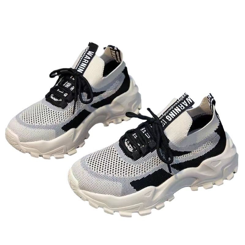 New Sports Women's Shoes With Internet Famous Breathable Soft Sole Casual Canvas Lightweight Running Thick Sole Fashionable Sports Shoes