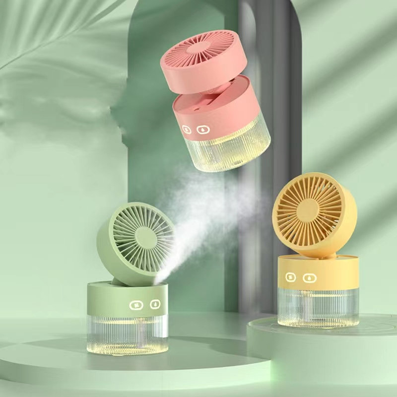 Water-cooled fan usb mini small fan desktop fan turbo foldable cold wind humidification spray fan