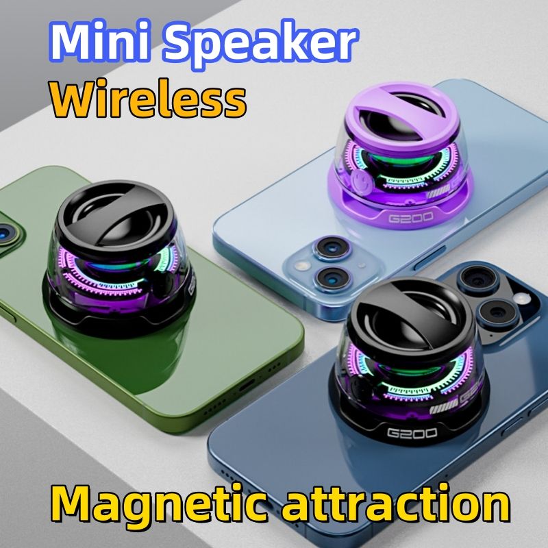 Speaker New magnetic Bluetooth speaker, G200 wireless outdoor portable subwoofer, mini colorful light, heavy bass, small speaker ,mini Bluetooth speaker