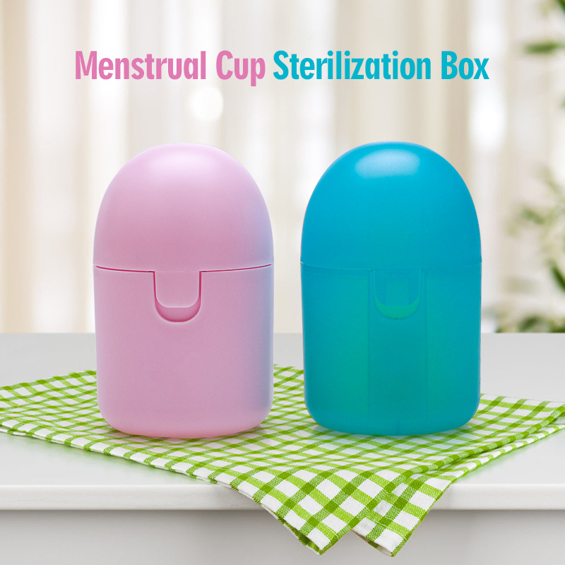 Silicone Menstrual Cup, Can Be High Temperature Sterilized Storage Box Female Menstrual Care Products Menstrual Cup (commodity: 1 menstrual cup + 1 menstrual cup disinfection storage box)