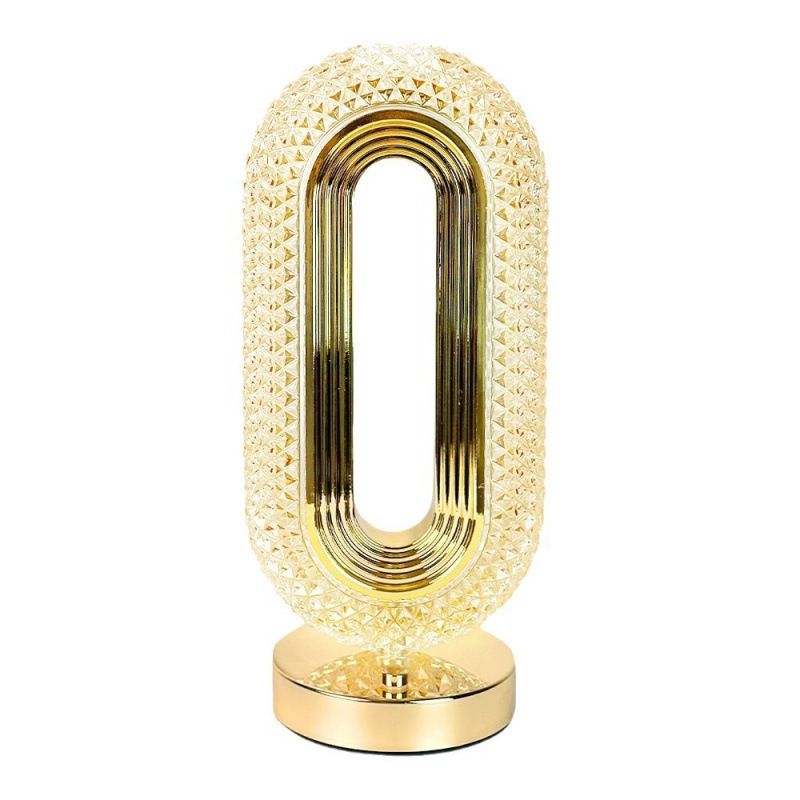Crystal ring decorative lamp high-end light luxury room living room table lamp touch sensor atmosphere lamp night lightThree colors + charg