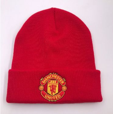 Manchester United logo Beanie Winter warm beanie hat with cuff winter football skiing jacquard caps windproof Manchester United logo Beanie