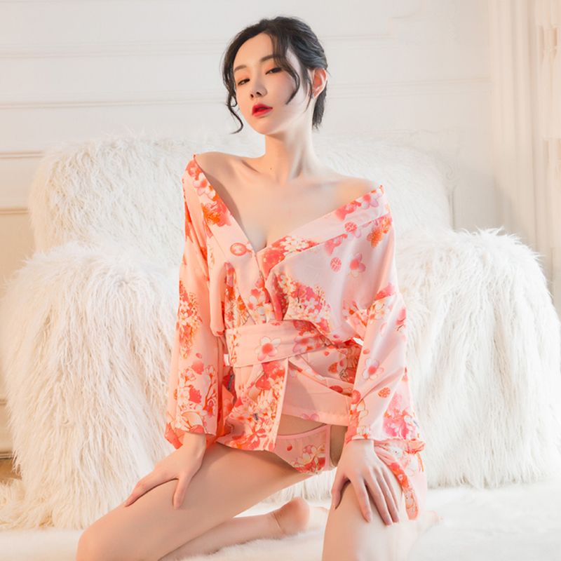 【Sexy Lingerie】Japanese Sakura Bathrobe