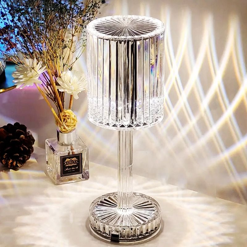 Light luxury internet celebrity style Gatsby crystal line beauty lamp bedside high-end decorative atmosphere lamp small table lamp rechargeable night light