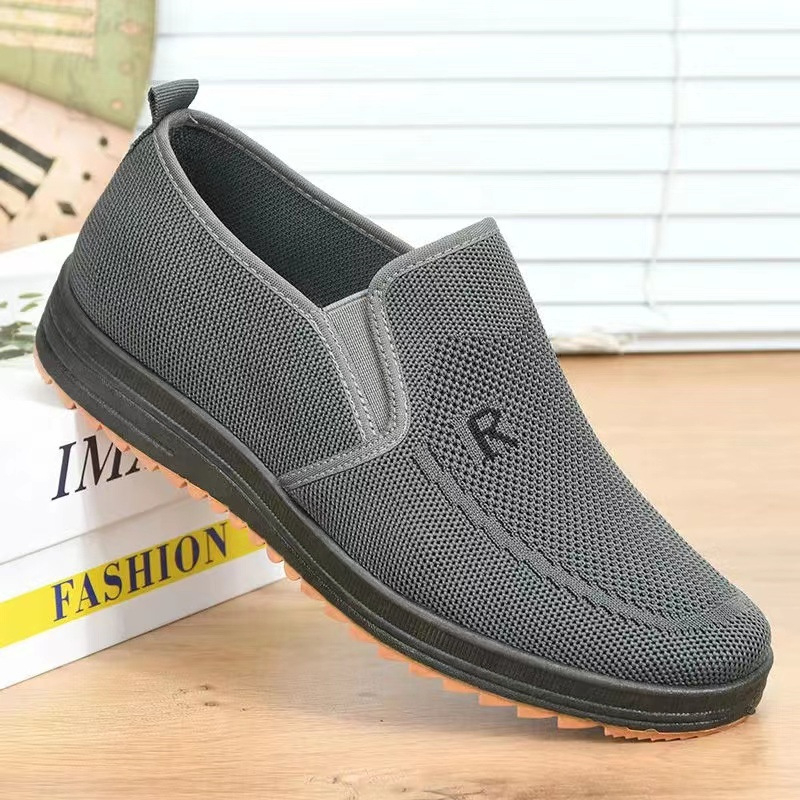 A06 Men Cloth Shoes Breathable Thick-Soled Soft Sole Lightweight Non-Slip Casual Shoes