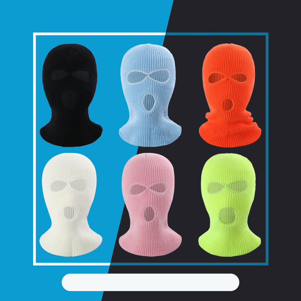 Winter Warm Cycling Hood Mask Windproof Outdoor Skiing Fleece Headgear Hat Autumn Knit Cap Tactical Mask Motorcycle