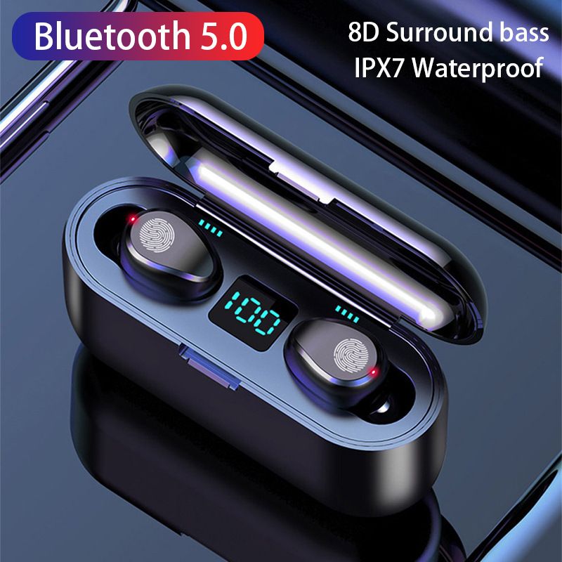 F9 Wireless Bluetooth headset selling digital display in-ear touch operation mini binaural light and easy to carry